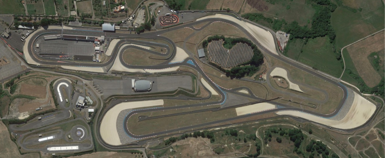 Autodromo Vallelunga circuit layout from above